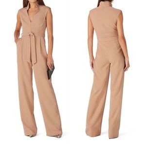 Black Halo Brittan Wide Leg Jumpsuit in Desert Sand 8